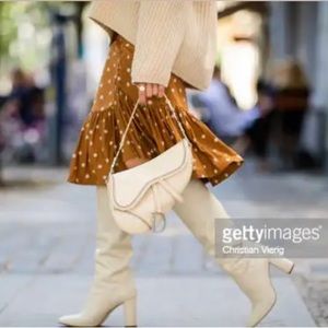 Zara leather cream boots